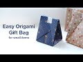 Simple and easy origami gift bag for small present traditional