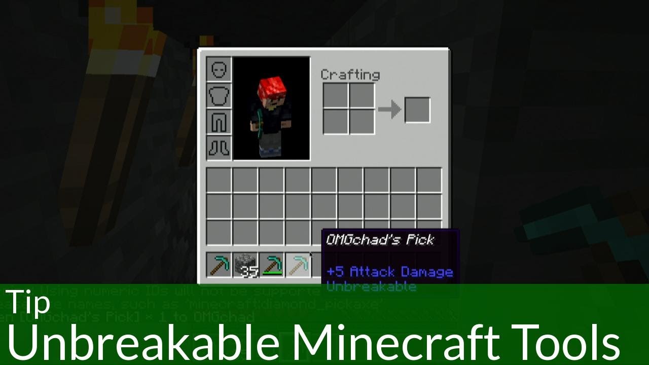 How To Make Unbreakable Tools In Minecraft