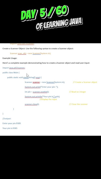 day 5/60 of Learning Java|User Input and Output in Java #java #facts # ...