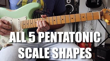 E Minor Pentatonic - All 5 Pentatonic Shapes - How to Solo Beginner Guitar Tutorial