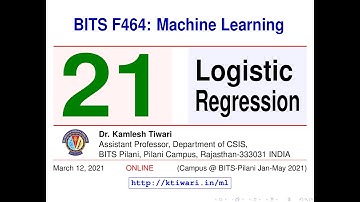 BITS-ML2021-Lecture-21: Logistic Regression