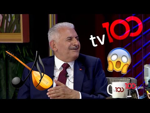 Binali Yıldırım TV100'de Karaoke Türkü söylüyor