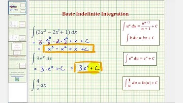 Ex: Basic Indefinite Integration (Polynomial, Exponential, Quotient)