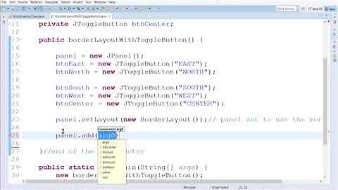 DIVEO10; JAVA Border Layout With Toggle Button