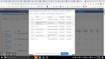 importing assignments in aeries