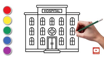 How to draw Hospital Building | Easy Step by Step Tutorial | Hospital Drawing