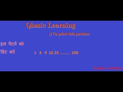 Print this pattern 1  4  9  16 25 ....... 100 in Qbasic