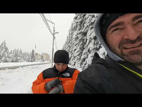 Сорок лет не было такого снегопада . Парни пробрались на дачу. Поломаны деревья и оборваны провода.