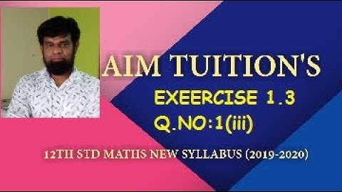 TN 12TH STD|MATHS |EXERCISE 1.3 |Q.NO:1(iii)|CHAPTER-1|APPLICATIONS OF MATRICES AND DETERMINANTS