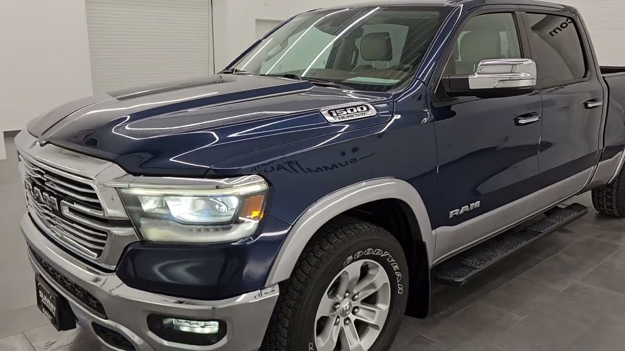 2021 RAM 1500 LARAMIE LVL 1 CREW LONG PATRIOT BLUE 4K ОБЗОР 15811ZA