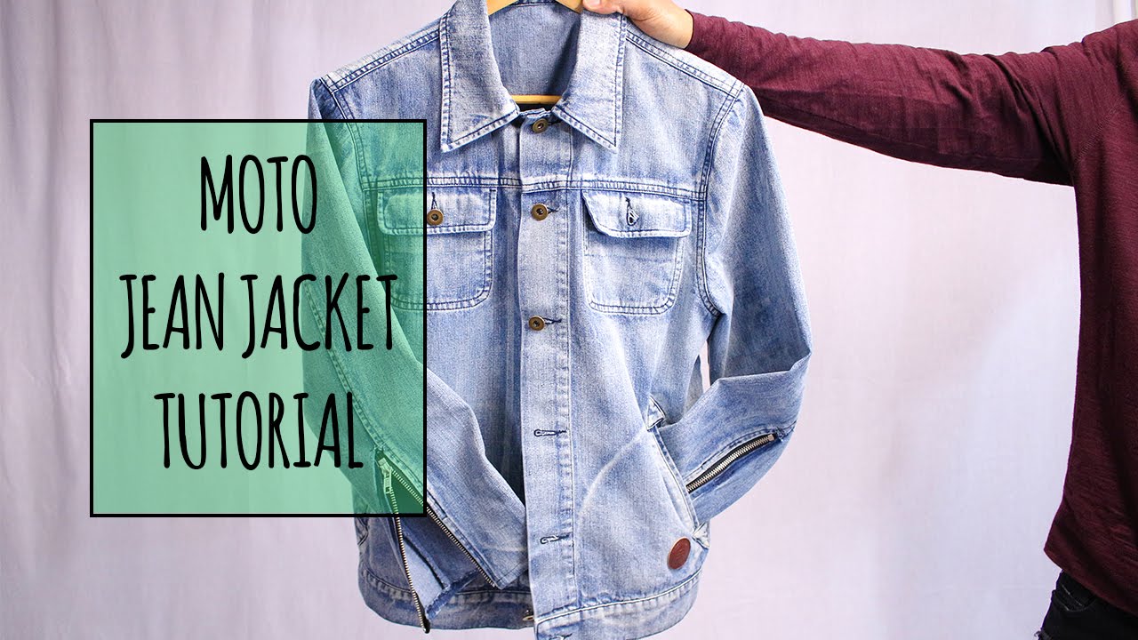 denim jacket with zipper sleeves