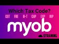 MYOB | What are all the different Tax codes used for?