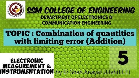 Combination of Quantities With Limiting Errors (SSM College Of Engineering)