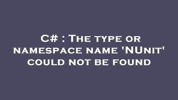 C# : The type or namespace name 