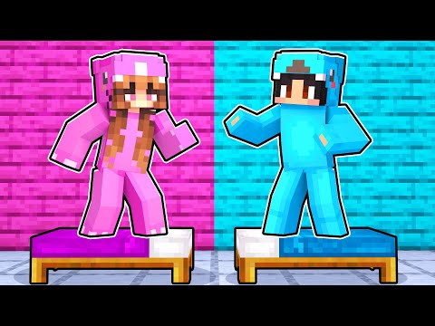 GIRLS Vs BOYS Sleep Over House Party In Minecraft 