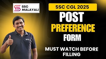 SSC CGL 2024 POST PREFERENCE || MUST WATCH BEFORE FILLING POST PREFERENCE #sscmalayali #cgl2024