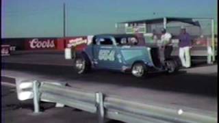 34 FORD COUPE mooneyham sharp with steiner at thr wheel  bakersfield smoke