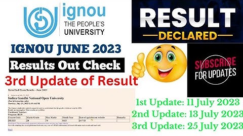 IGNOU Term End Result June 2023| 3rd Update| 25/07/2023| IGNOU Results| IGNOU Grade Card✅✅✅