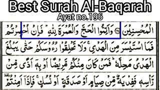 Best Surah Al-Baqarah with tajweed word bay word | Ayat 196 | سورۃ البقرۃ #surahalbaqarah #quran