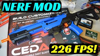 [NERF MOD] JET CEDA OVERHAUL (AK Blaster Mods Kit, Full Metal Internals, VISM Mini Red Dot Review)