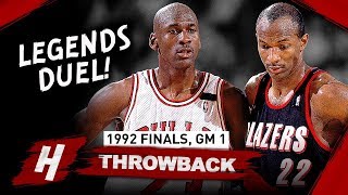 Michael Jordan vs Clyde Drexler Game 1 LEGENDS Duel ...