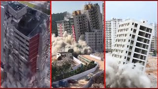 Top Video 3minutes:Construction Demolitions With Industrial Explosive for destroy old building #8