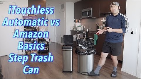 iTouchless Automatic vs Amazon Basics Step Trash Can