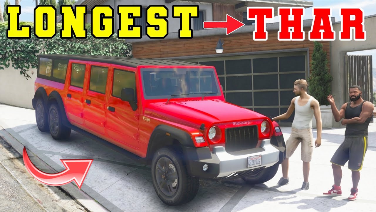 Franklin & Adam Make Longest Thar Car In Gta 5 | Gta 5 In Telugu