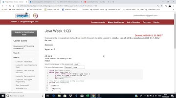 NPTEL java programming week 1 programming solutions 2020