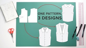 How to draft a collar pattern for your shirt: Peter pan, V-neck Flat collar, Shirt collar