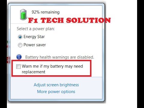 consider replacing your battery error in laptop easy steps @F1 TECH SOLUTION