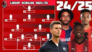 💣BOMBA +++AC MILAN 2024/25+++ CON ANIMAZIONE GRAFICA [Potential Lineup Thiago Motta] Milan Hello🔴⚫️