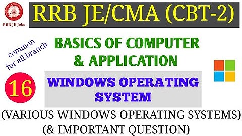 COMPUTER (WINDOWS OPERATING SYSTEMS) FOR RRB JE/CMA CBT-2