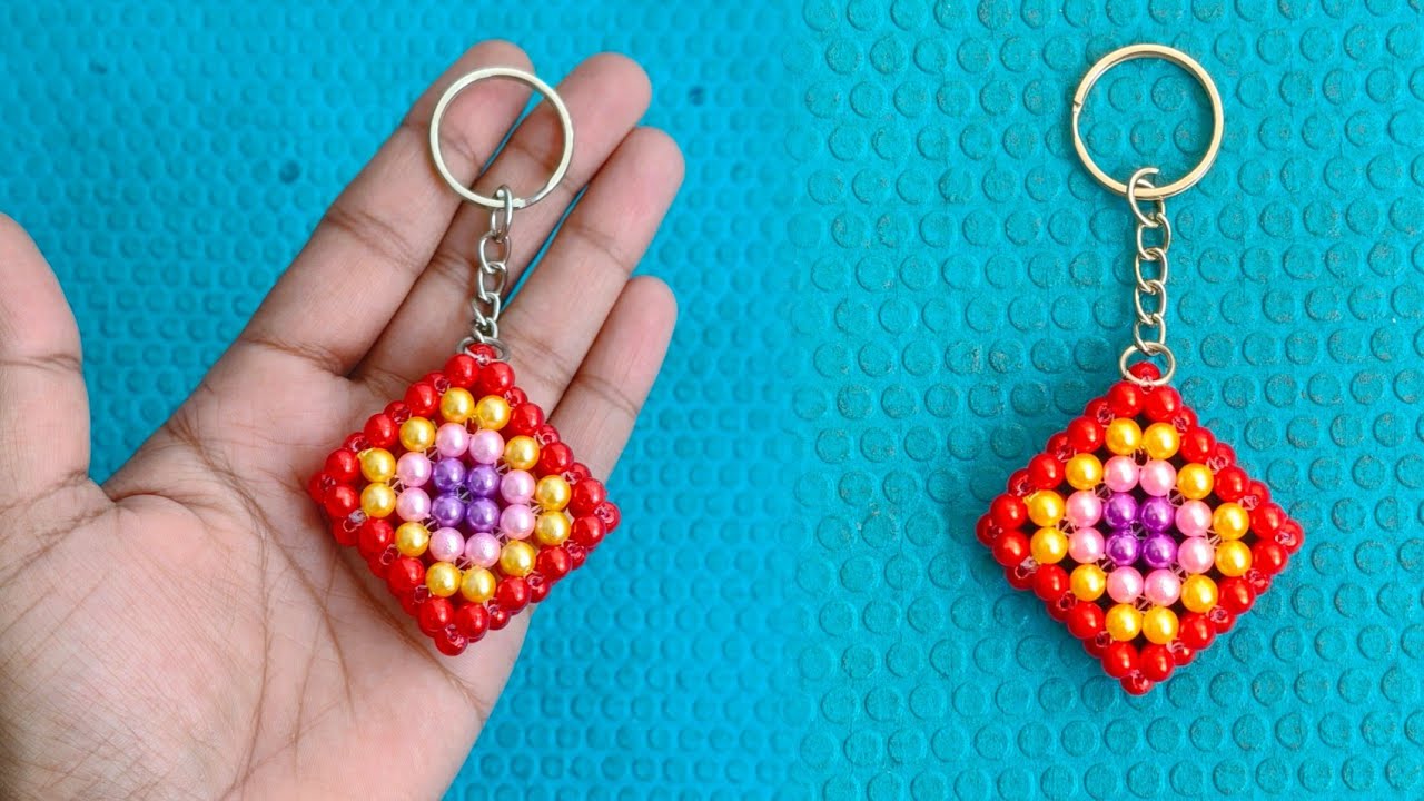 craft how to make a simple beaded keychain