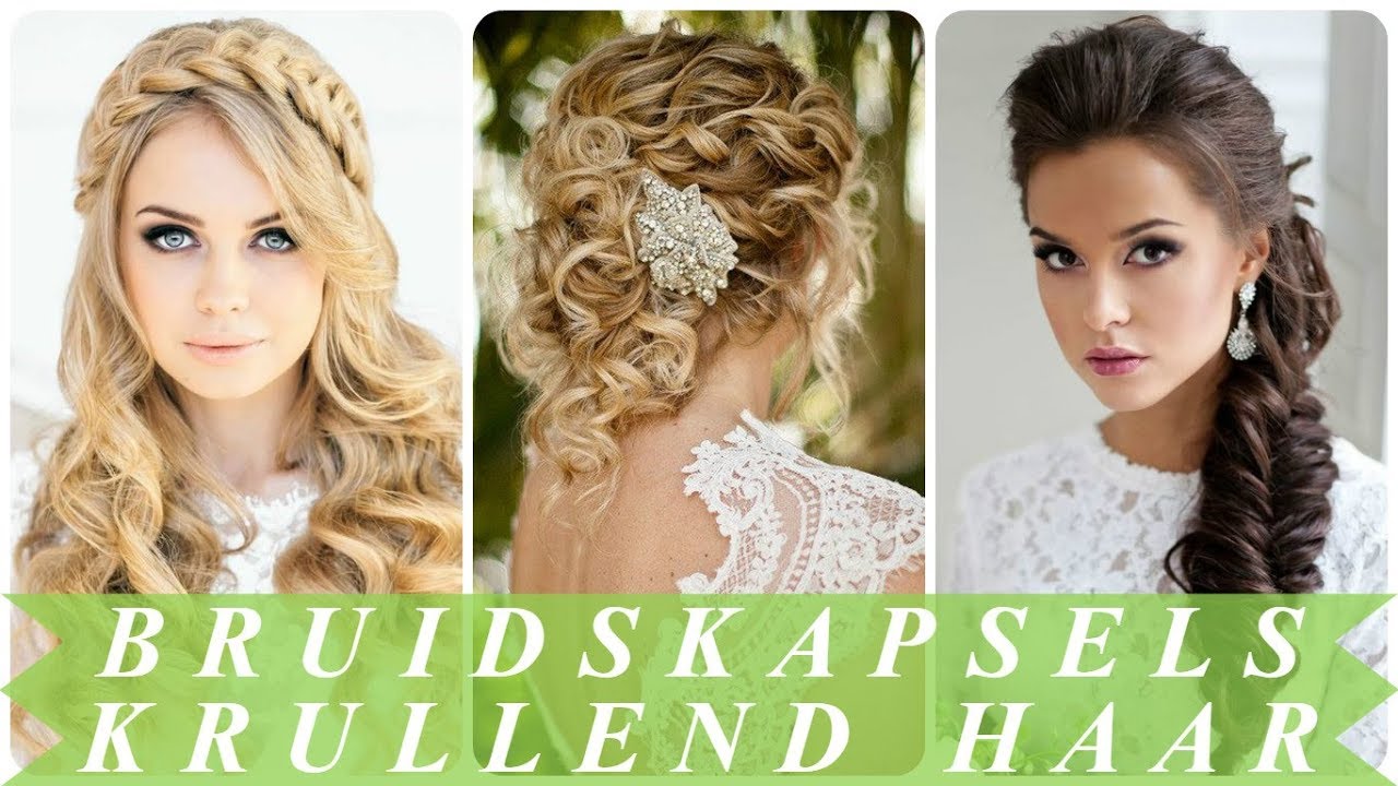 Chique bruidskapsels krullend haar 2018
