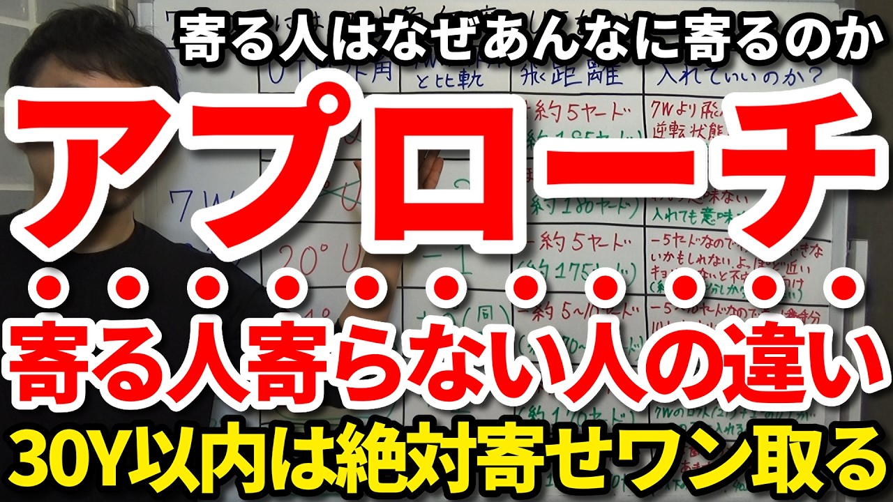 寄る人はなぜあんなに寄るのか。いくら調子が悪くても90を確実に切るアプローチマネジメント術。アプローチが寄る人と寄らない人の違い。30Y以内は ...