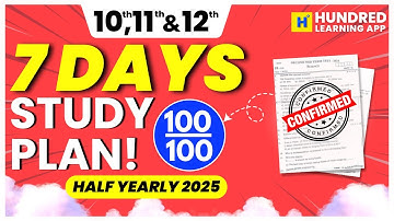 10th, 11th, 12th 7 Days Study Plan to score 90+ in Half Yearly Exam 2025 #10th #11th #12th