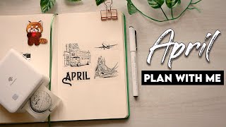 Minimalist Plan With Me | April 2024 Bullet Journal Setup with Phomemo Mini Printer