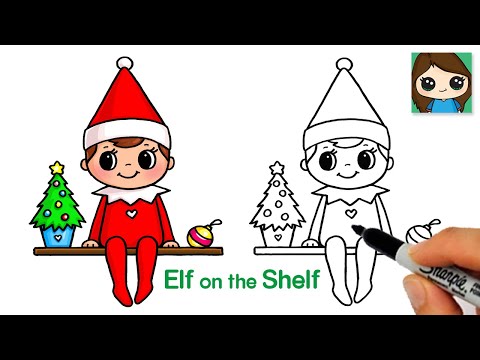 How to Draw the ELF on the SHELF Easy 🎄Cute Christmas Art 