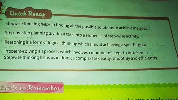 Class-4th | Computer | Chapter-6 (Stepwise Thinking) (Revision)