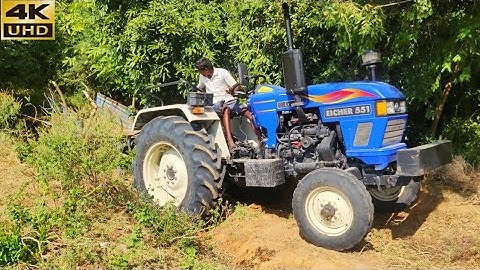 Eicher 551Range power plus tractor with loaded trolley pulling | John Deere tractor power | #CFV |