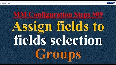 MM Configuration Steps #09 Assign Fields to Fields Selection Groups