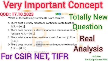 CSIR NET Real Analysis Solution | QOD 17.10.2023 | IIT JAM Maths Solution | By Sudip Kumar PMA