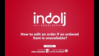 Indolj Merchant Portal: How to Edit an Order