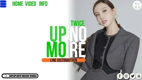 TWICE-UP NO MORE LINE DISTRIBUTION  || KPOP EDIT MUSIC VIDEO
