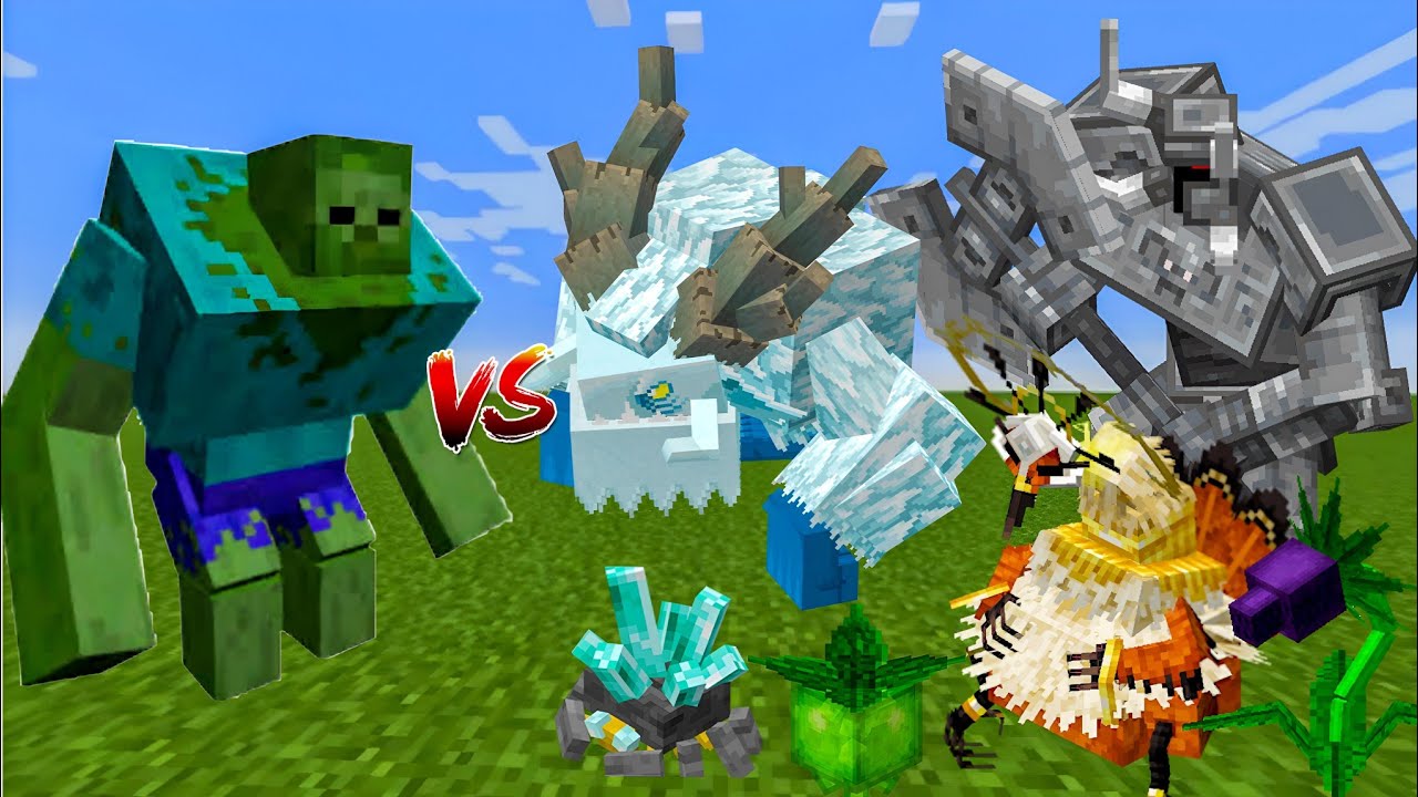 ALL MOWZIES MOBS VS MUTANT ZOMBIE FIGHT IN MINECRAFT ( Mobs Battle ...
