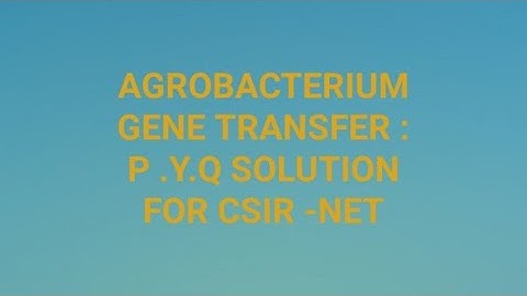 Agrobacterium-mediated genetic transformation of plants  For CSIR-NET -LIFE SCIENCE,  P.Y.Q SOLTIONS