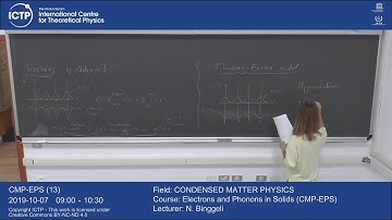 Electrons and Phonons in Solids (CMP-EPS) Lecture 13