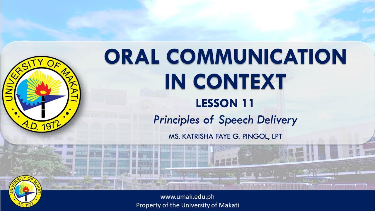 oral communication quarter 2 principles of speech delivery