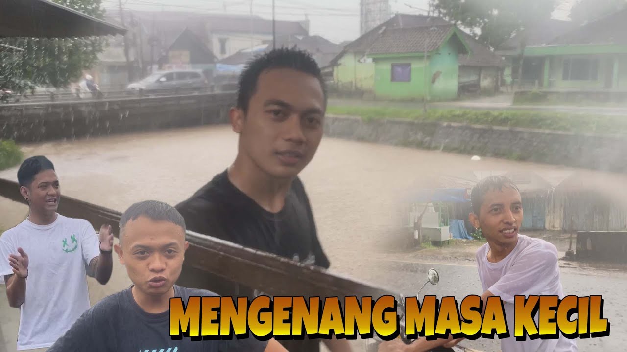 hujan hujan bersama Ayah Taqim Pak RT dan mas fikral